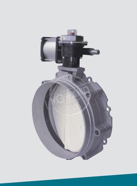气动粉体蝶阀MG1FS250水泥用耐磨防爆带信号装置单边法兰