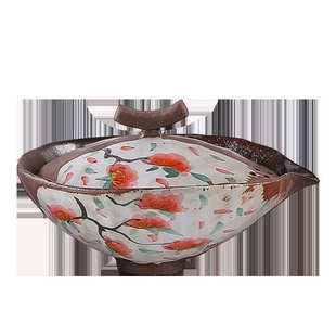 木阡阁手绘小碎花复古盖碗陶瓷功夫茶具单个高档手抓壶大容量宝瓶