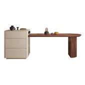 岩现代台复小户型胡桃木伸缩台一体可古风餐桌简约中岛板家用岛