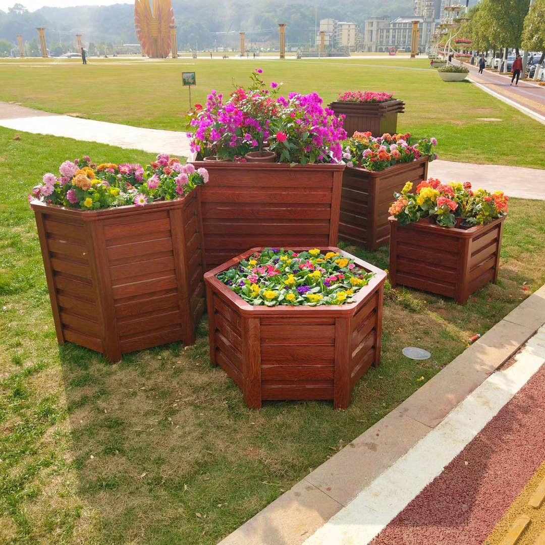 特长槽花户外花种植批发盆实花盆种菜方形防腐花盆箱箱箱木花