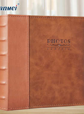 美本簿寸相册复古插袋照片7厂家广皮面册相影集纪念photoalbum