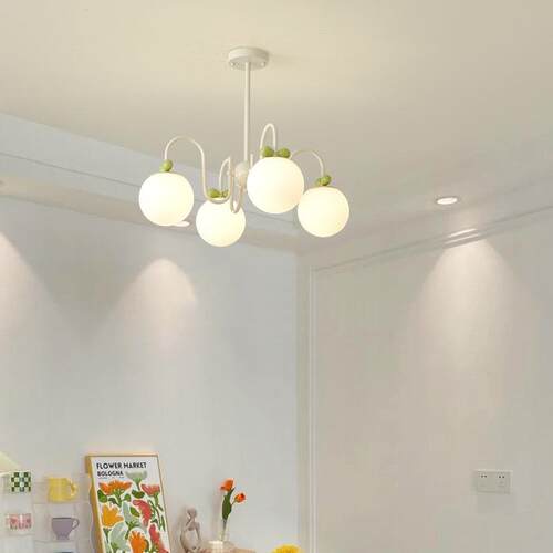 现代简约网红创意客厅餐厅卧室房间灯具法式奶油风蝴蝶结魔豆吊灯