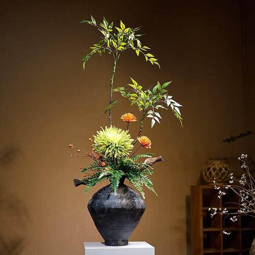 新中式陶瓷花瓶摆件宋代禅意插花家居玄关桌面高级感民宿酒店装饰