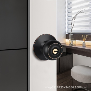 门锁家用通用型球形锁室内卧室卫生间锁具老式 房门木门不锈钢圆锁