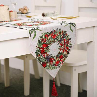 Christmas Table Runner Cloth Merry Christmas Decoration for