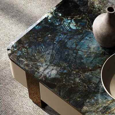 意式轻奢茶几高端计师方形天然奢石蓝翡翠长石大OYS-DLSC设理客厅