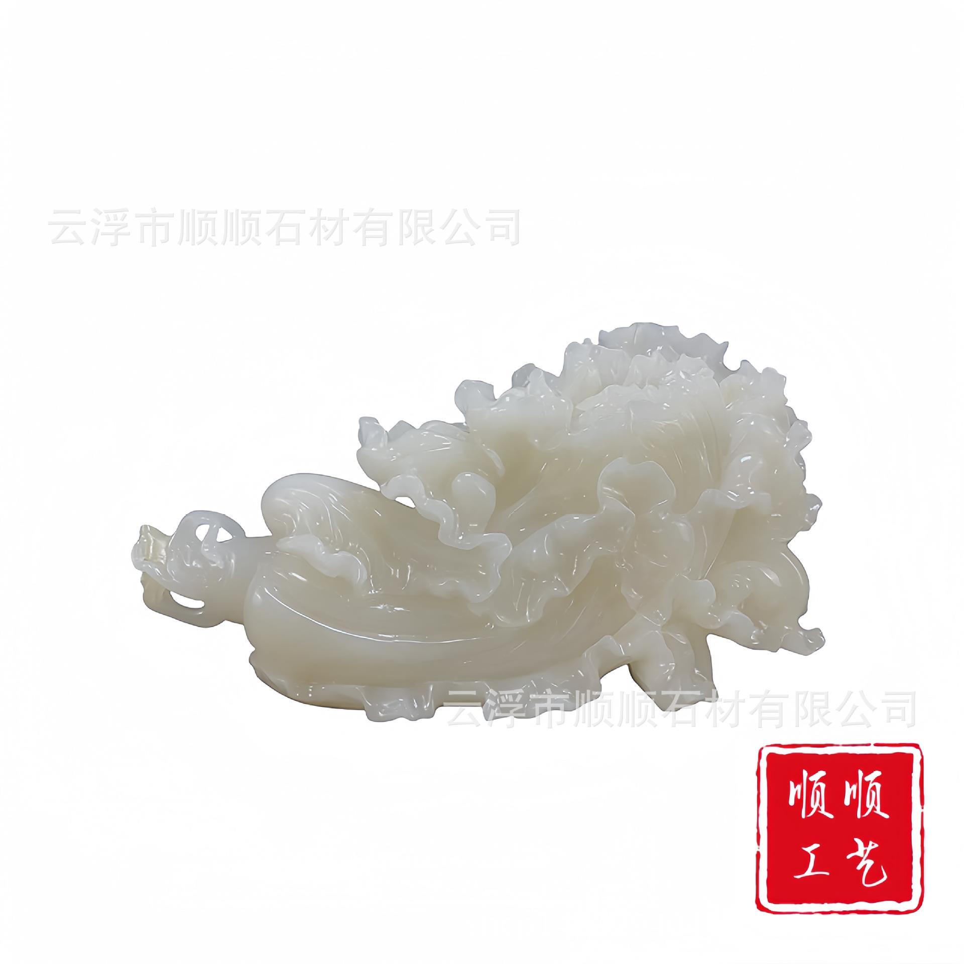 天然阿富汗玉石白菜家居玄关背景装饰公司开业送礼佳品