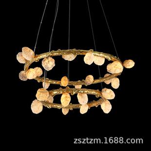 轻奢全铜吊灯客厅灯简约现代大气高端水晶餐厅灯具魔豆卧室铜主灯