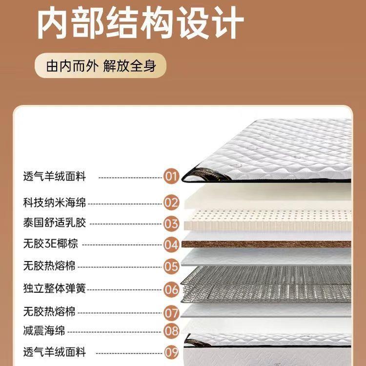 海马席梦思弹簧床垫20cm厚软硬两用乳胶床垫1.5米经济型双人床垫