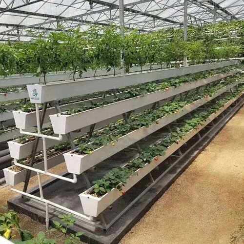 无土栽培槽 基质栽培槽 立体种植架高架草莓栽培槽 PVC草莓种植槽