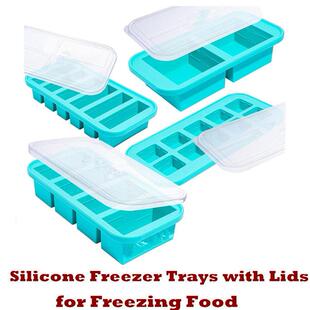 Silicone Freezer Trays With Lids Molds Freezing Baby Food