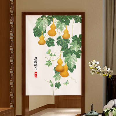 免打孔中式帘子隔断帘厨房遮挡帘化解门对卫生间门帘厕所半帘家用