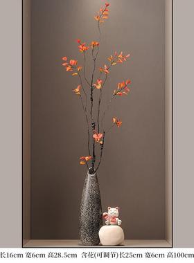 高档入户玄关招财猫石陶来运细长竖门高花瓶摆转件高级感客厅瓷装