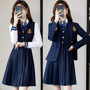 上班服洋装女西装套装秋冬学院风制服幼儿园老师园服教师工作服