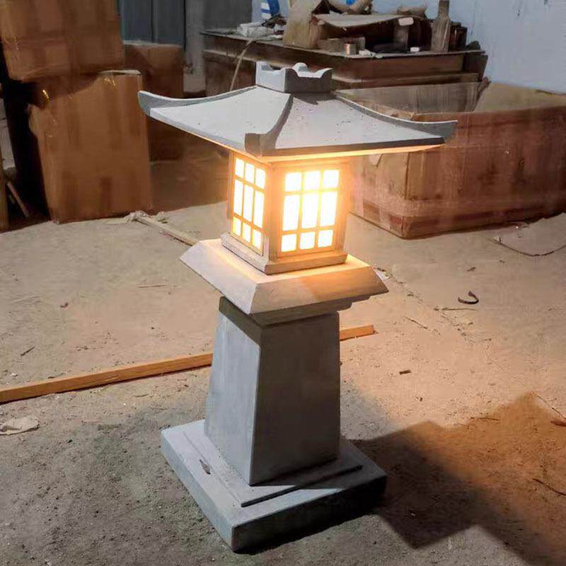 石灯笼日式庭院石灯塔青石花岗岩石头灯别墅花园景观石灯照明摆件