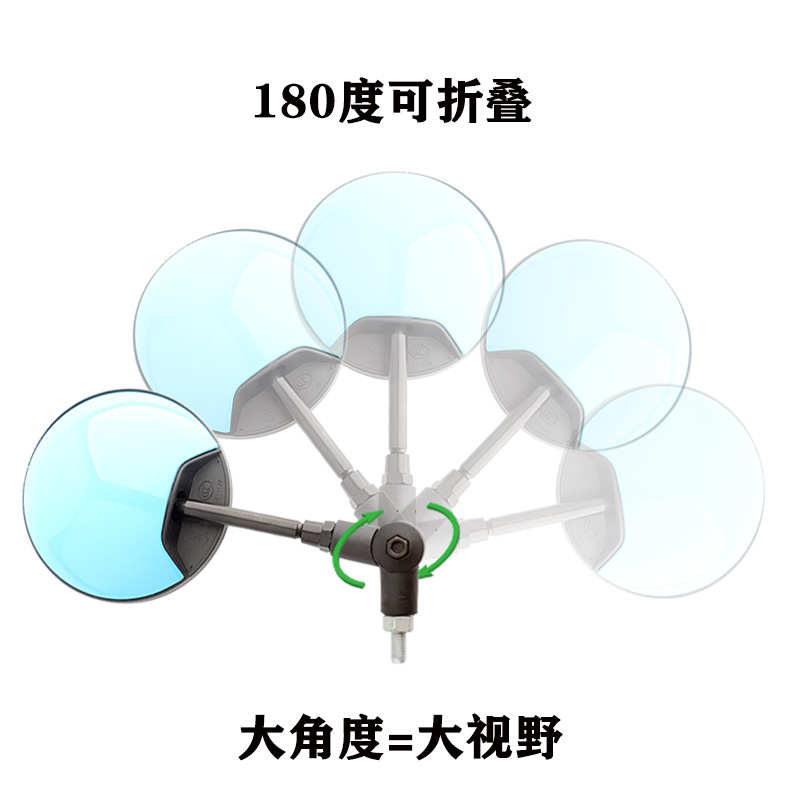 国标通用改装电动车折叠凸面高清宽视野后视镜反光镜8m左右倒车镜