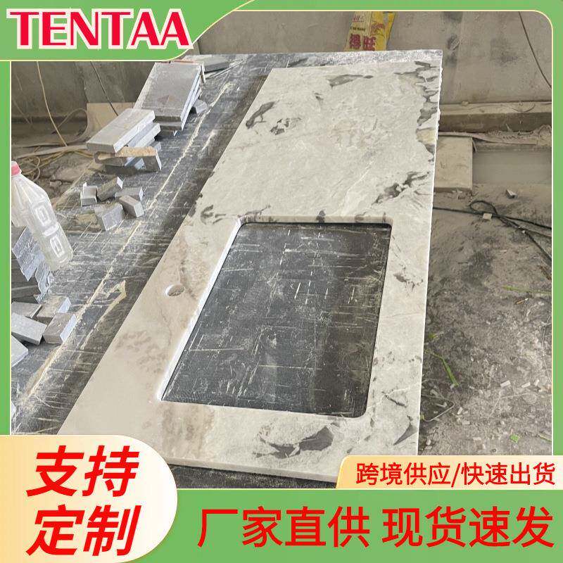 加工定制天然芬蒂白奢石洗漱台面大理石台面板石材全屋定制