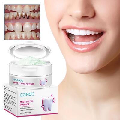 EELHOE Mint Tooth Powder - Removes Stains, Freshens Breath,