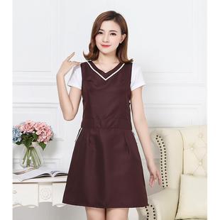 正品美容韩师防污围裙工作女服式时尚式夏季美甲超绣市美容院定制