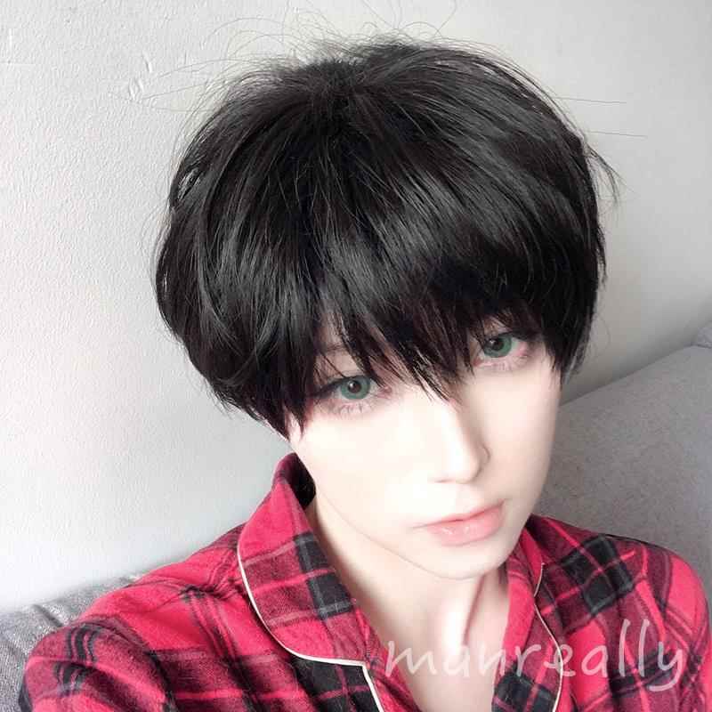 高档漫真假发/男女通用韩版光帅气学生短发自逼真哑co然s万用基佬图片
