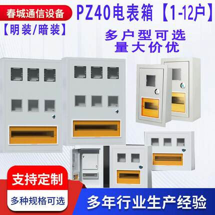 PZ40照明电表箱暗装明装电表箱单相三相抄表箱1-12户开关箱电表箱