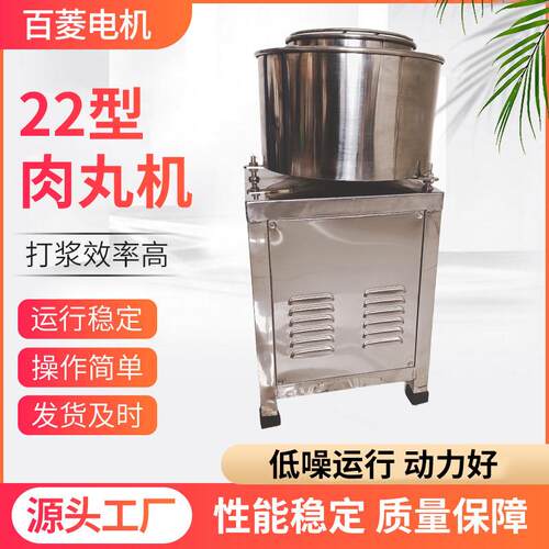 22型肉丸机肉泥打浆机牛肉丸猪肉鱼肉鸡肉打浆机不锈钢商用打浆机