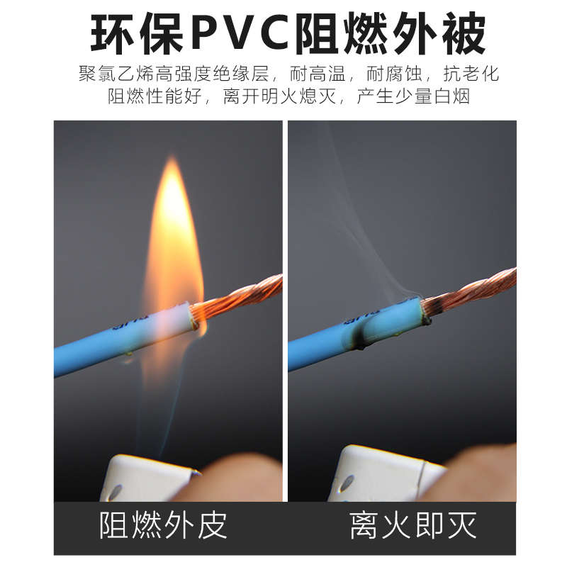 精品国标电线家用bvr1.5/2.5/4/6平方纯铜芯软线电缆阻燃耐高温多