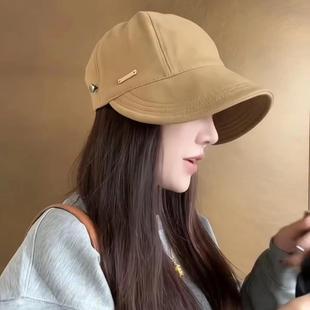 鸭舌帽加深遮颧骨速干防晒帽子女秋夏遮阳帽运动鸭舌渔夫帽太阳帽
