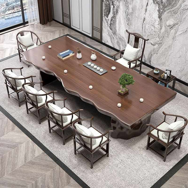 新中式实木大板喝茶桌椅组合办公室家用客厅禅意功夫原木泡茶台