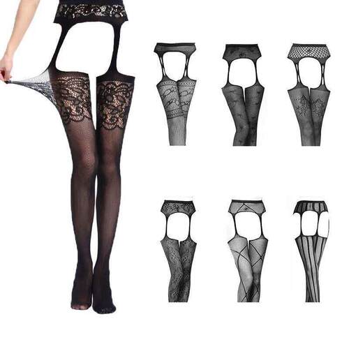 Black Sexy Stockings Women Lingerie Garter Elastic Mesh Tigh