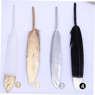 Plated Christmas 50pcs Gold 7inches for bag Feathers