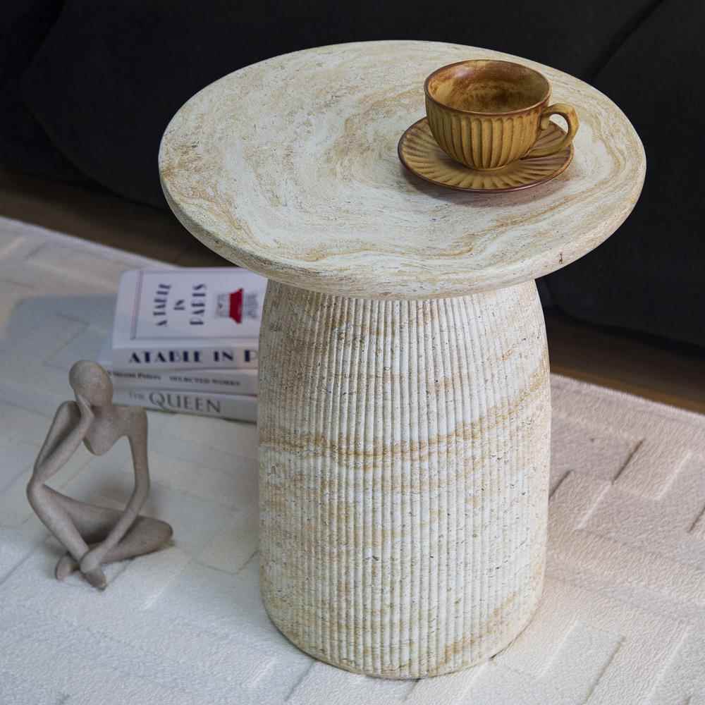 现代仿洞石镁泥边几民宿酒店家用简约创意茶几阳台户外可移动角几