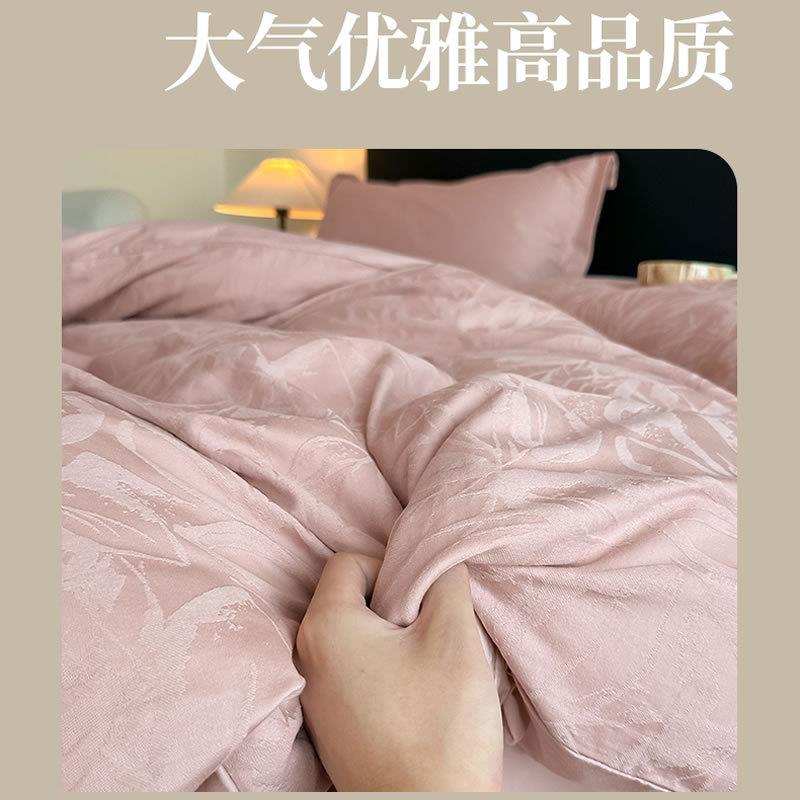 60支长绒棉大提花四件套A类纯棉绸缎感缎纹轻奢风全棉贡缎四件套