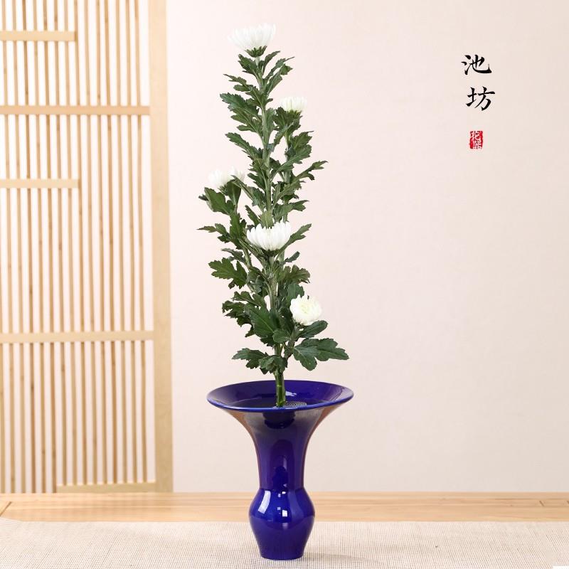 剑山陶式瓷日花道池坊插花教花器学手工陶LLN瓷花立花禅意花生瓶