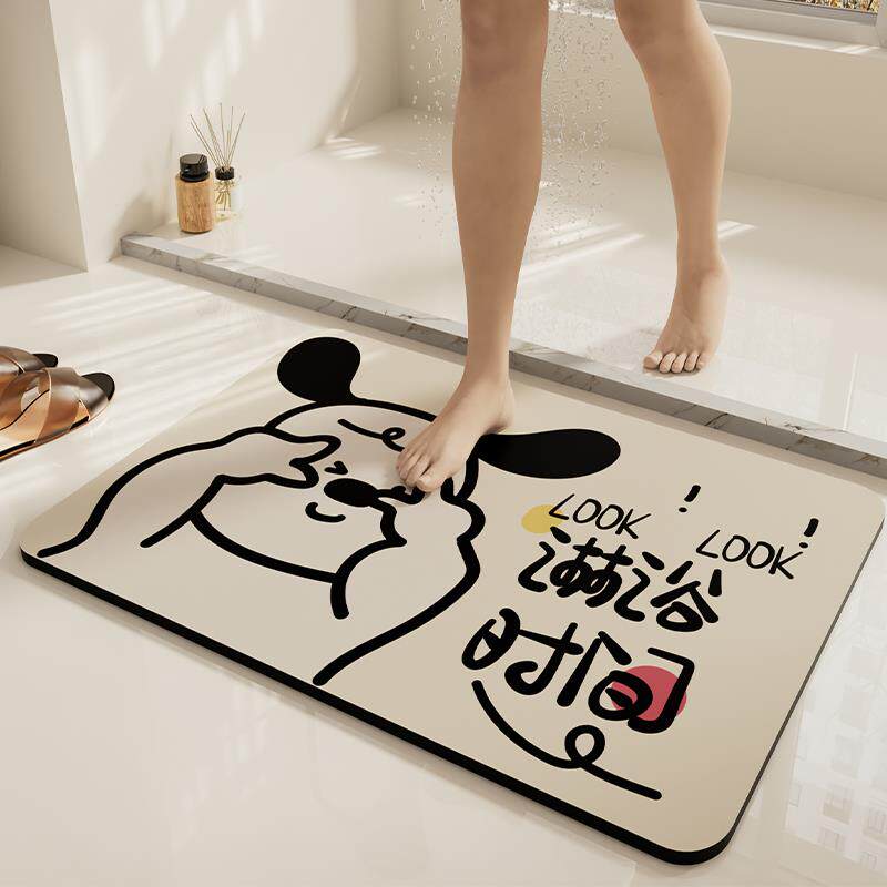 卫生间地垫浴室硅藻泥强吸水垫厕所门口脚踩垫防滑速干门垫浴地毯