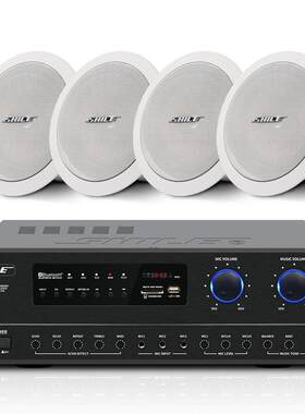 狮乐（SHILE）AV108+BX206一拖四吸顶音响系统6.5英寸定阻吸顶喇