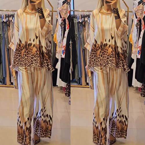 Printed top and pants in two sets 印花上衣长裤两装