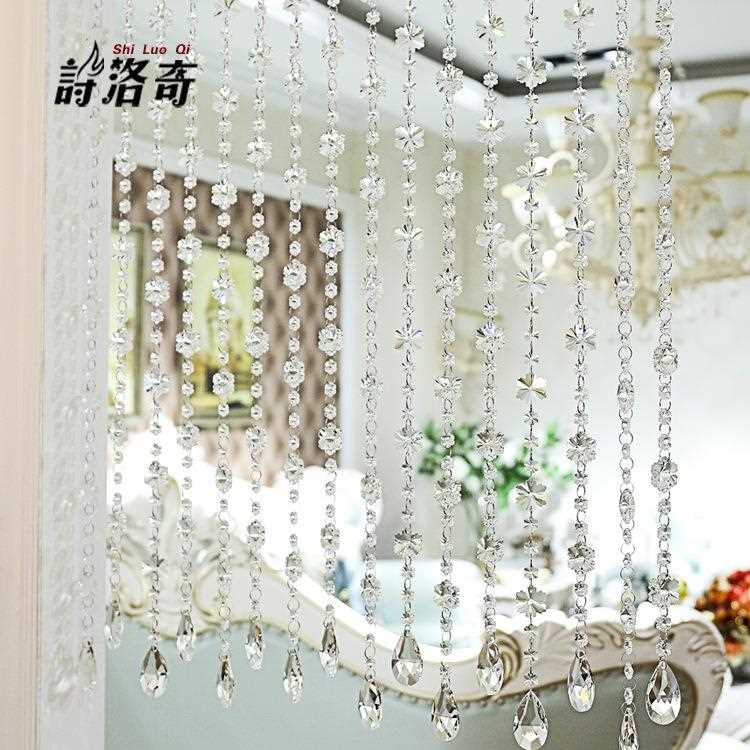 包邮水晶帘玄关客厅隔断珠帘雪花帘光影门帘现简约