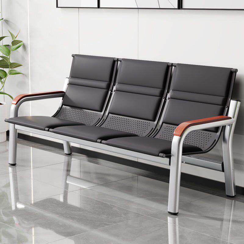 办公沙发茶几组合三人位排椅铁架长条椅连排沙发公共等候沙发简约