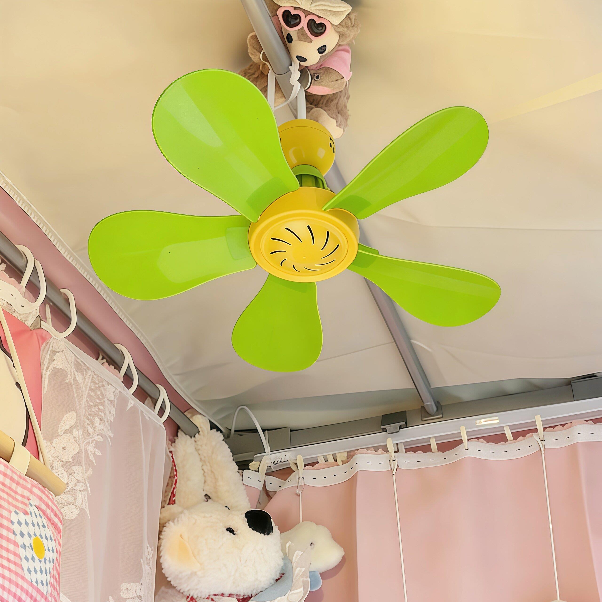 宿舍风扇床上静音小型悬挂大风力软叶家用卧室蚊帐吊式迷你微风扇