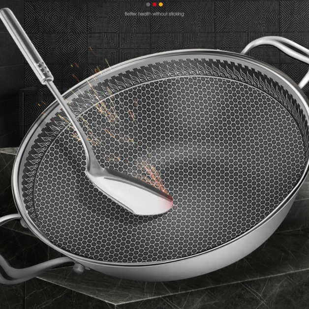 双耳汤锅不锈钢家用多不粘锅大号316炒锅汤锅尺寸平底炒菜锅