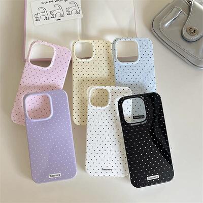 适用于iphone17pmx苹果手机壳17promax女生高级感韩系ins简约波点iphone17Promax苹果16手机壳15少女14/13软