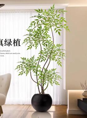 彷真绿色植物南天竹装饰彷真盆栽大型落地摆件客厅阳台轻奢入户彷