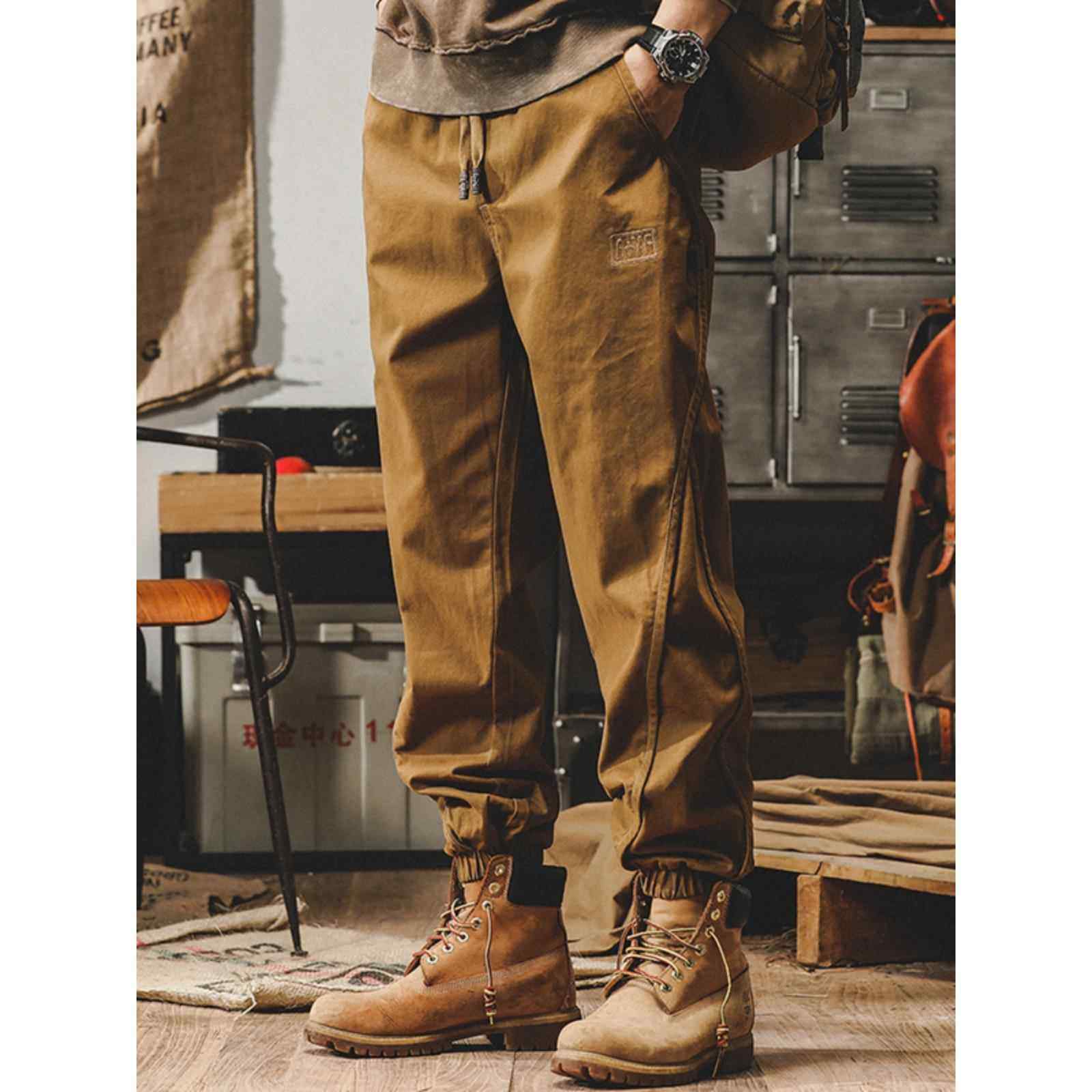 潮牌it neith BIAS美式覆古百搭工装裤子男款春秋宽松大码加绒裤