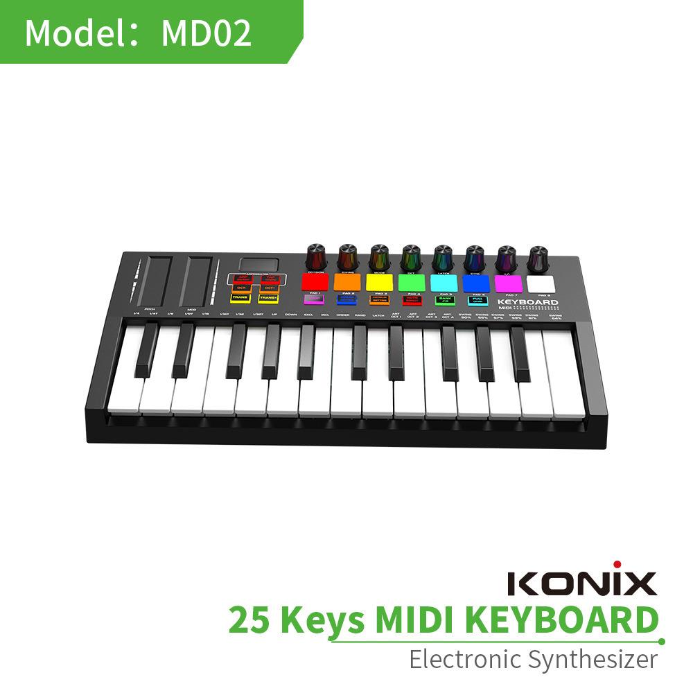25键MIDI键盘专业电音迷笛控制器智能便携编曲打击垫键盘图片