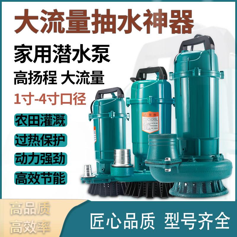 家用潜水泵小型高扬程潜水泵220V抽水水泵抽水机大口径农用清水泵