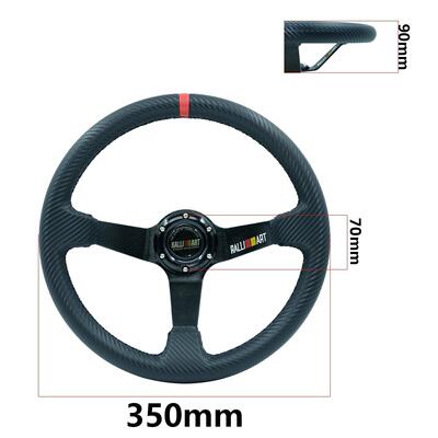 跨境热销14英寸RALLIART汽车改装快拆方向盘碳纹款个性赛车转向盘