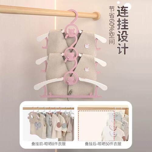 Adjustable Plastic Children's Hangers, Non-slip Baby Clothes