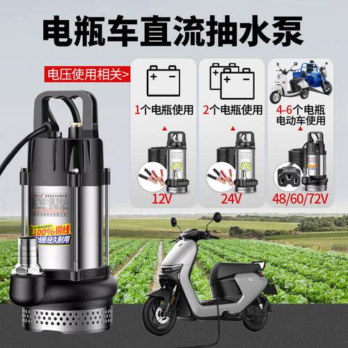 48v6流0v7v电动车电2浇动车专用抽水泵无刷直潜水泵菜农用ZQB-1.0
