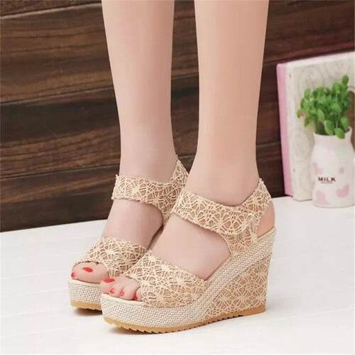Women Wedge Sandals High Heels Ladies Pumps 夏季坡跟凉鞋女鞋